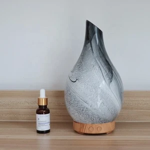 100ml Capacity Ultrasonic Aromatherapy Humidifier Colors Changed LED Mood Light Glass Marble Aroma Essential Oil Diffuser