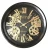 Import 10inch metal mechanical real moving gear wall clock for decor from China