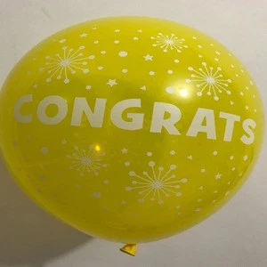 12 inch Yellow CONGRATS latex balloon for wedding&amp;party decoration
