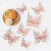 12 Pcs /Pack Gold Rose Gold Color 3D Wall Stickers for  Wedding Birthday  Decors Butterfly Wall  Decor