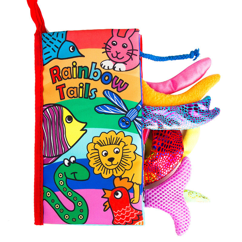 Buy 12 Themes Animals Tail Cloth Books 3d Rustle Sound Soft Cloth ...