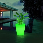 2013 led color changing plastic cheap small flower pots with remote control&rechargeable battery