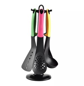 2018 hot sale nylon kitchen accessories cooking tools sets kitchenware colorful non slip silica gel handle  kitchen utensils