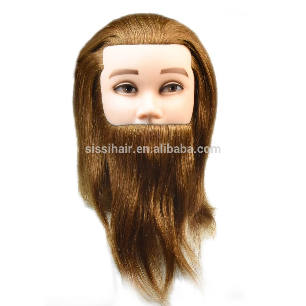 2018 hot selling Factory wholesale 100% human hair male training mannequin head with beard