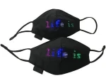 2020 Amazon Hot Sale light up rave Party Christmas Halloween App control Message cotton face mask LED party mask with filter