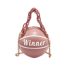 2020 Fashion Latest Women Ladies pu leather Handtaschen Borsetta Donna Ball Shape Basketball Handbag