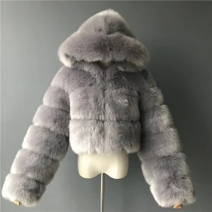 2020 new arrivals faux fur coat jacket winter warm women short faux fox fur coats with fur hoodies