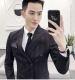 2021 Mens New Korean Slim Elegant Suit Groom Wedding Business Dress Two  Piece Set High Quality Tuxedo
