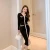 Import 2021 Spring New Black Solid Colorsexy Women Knit Bodycon  Dress from China