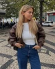 2023 winter new European and American womens fur one short double-sided jacket coat