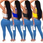 20715-mx97 crop top summer condole belt ladies  sehe fashion