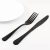 Import 20PCS Black Gold Plating Cutlery Set Stainless Steel Flatware Set from China
