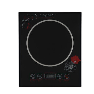 220v beautiful durable 1800w high quality single black crystal burner stove waterproof induction cooker with ce cb