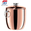 2.5 Litre Copper Cooler Bucket Insulated Stainless Steel Walled Ice Bucket with Lid Stainless Steel Ice Tongs