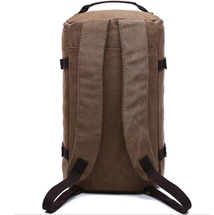 3-Ways Vintage Canvas Men Holdall Weekend Travel Duffel Bag Backpack Messenger Shoulder Bags Convertible Travel Hiking Rucksack