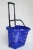 Import 35L Supermarket Plastic Folding Shopping Basket with two wheels from China
