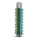 360 Degree Rotatable Coffee Capsule Holder It Can Hold 40 Pieces Electroplating Display Stand Metallic Iron