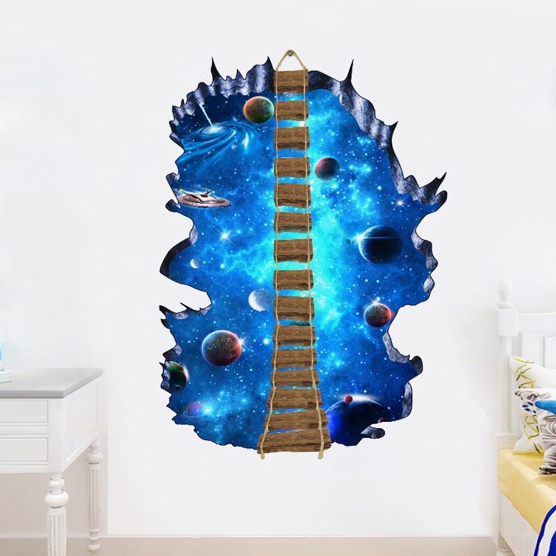 Buy 3d Cosmic Space Wall Sticker Galaxy Star Bridge Home Decoration For ...