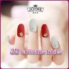 3D  glamour nail supplier press on nails two colors metal decoration artificial nail tips natural
