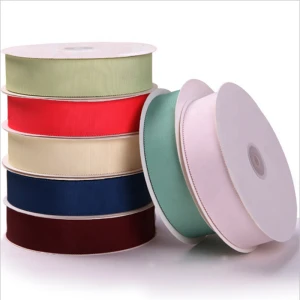 3inch picot design rayon polyester grosgrain ribbon cotton petersham ribbon for gift pack TCMD03