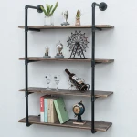 4 Tier kitchen Living Room Decorative water pipe shelf industrial iron pipe shelf