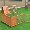 47" Chicken Coop Wooden Bunny Small Animals Cage with 2 Doors