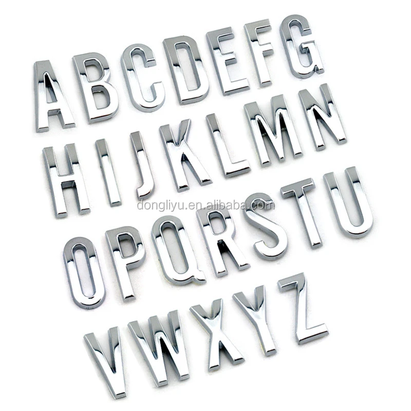50mm high self-adhesive chrome letter for cars