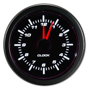 52mm needle electrical black face car clock gauge