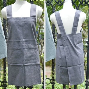 54color choose Wholesale 100% Water Wash Soft Pure Linen Apron Custom Logo and Size aprons