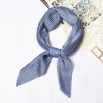 55*55cm Solid Pleated Stretchy Square Crinkle Silk Satin Small Neck Scarf Women Fashion Decoration Crumple Neckwear Handkerchief