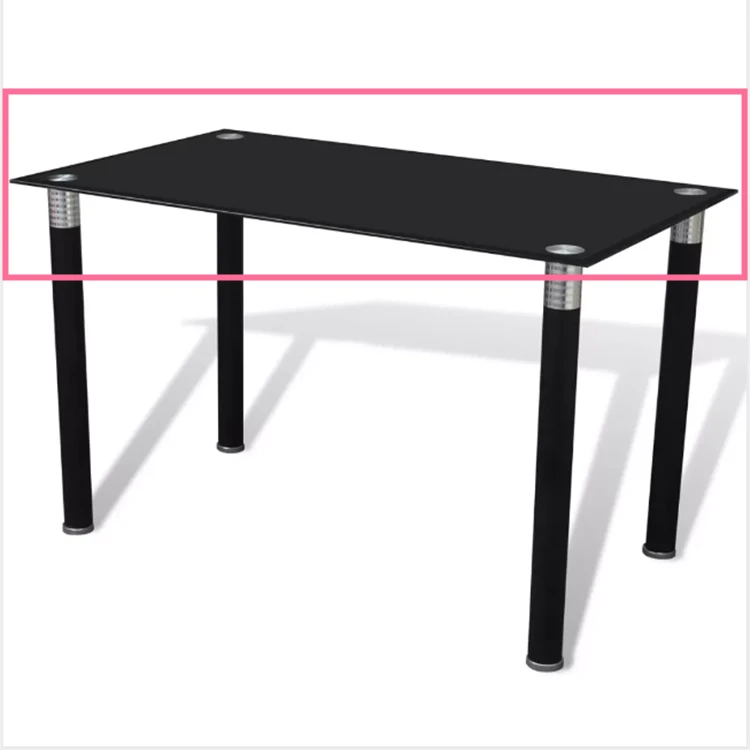 5mm 6mm 8mm 10mm 12mm 15mm Black Tempered Dining Table Top Glass
