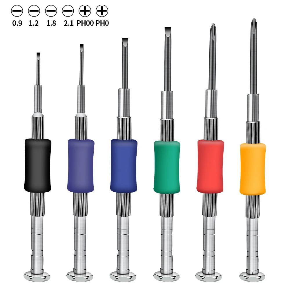 6 in 1 Magnetic Flathead and Phillips Precision Screwdriver Set