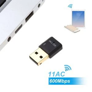 600Mbps 11AC USB 2.0 2.4G/5.8G Dual Band Wireless WiFi Adapter Receiver Wireless-N Network Card 802.11ac/a/b/g/n