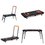 7-in-1 Folding Portable Workbench Multi-functional work table and Sawhorse with quick clamps/Scaffold Platform/Car Creeper /Hand