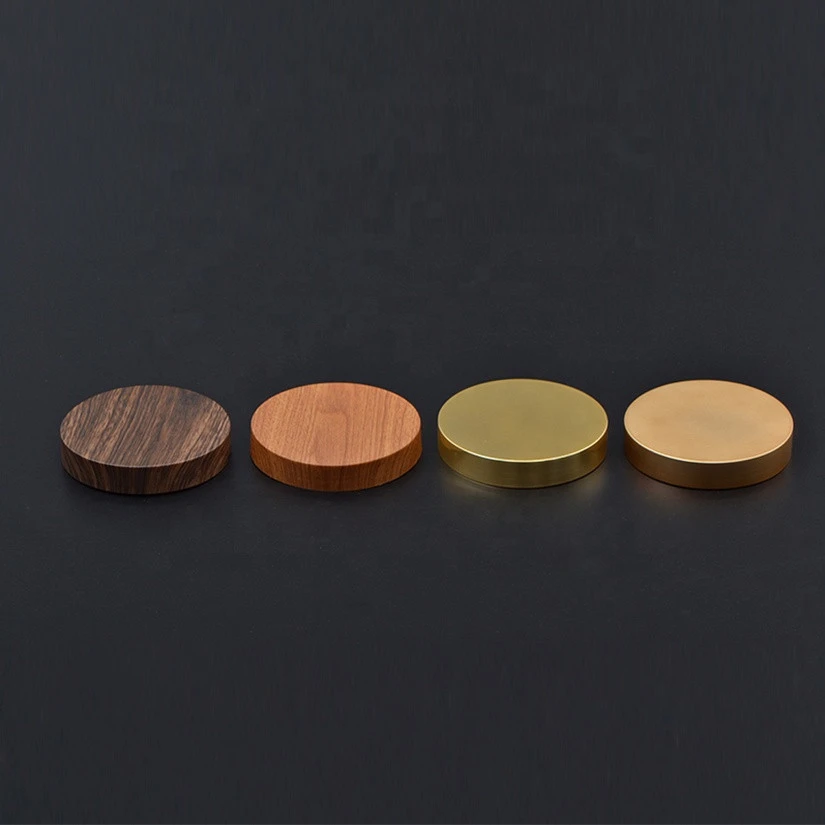 83mm Wooden effect plastic jar lids plastic container with lid