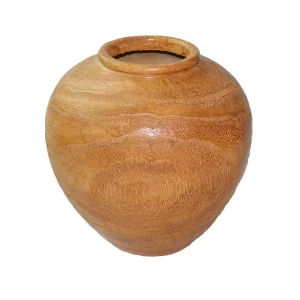 8.5 Inch Tabletop Decor Wood Effect Resin Vase Polyresin Wood Look Flower Vase Home Decoration Flower Pot