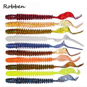 8pcs/bag 3.2g 105mm Curly Tail Soft Lure Long Curly Tail Fishing Lure Artificial Bait Long Tail Grubs Soft Fishing Lure Worm