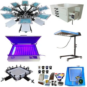 8x8 color station serigraphy clothes Stainless steel bolts manual screen printing machine for sales