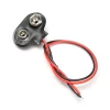 9V battery clip T type with red and black wire leads