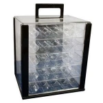 Acrylic Poker Chip Carrier Case box with Clear Chip Trays