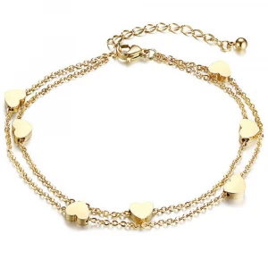 Adjustable Chain Jewelry Lovers Wedding Rose Gold Charm Bracelet Lovely Mini Heart Womens Bracelets