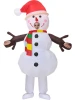 Adult Inflatable White Snowman Inflatable Suit For Halloween Christmas Party Blow-up Costume