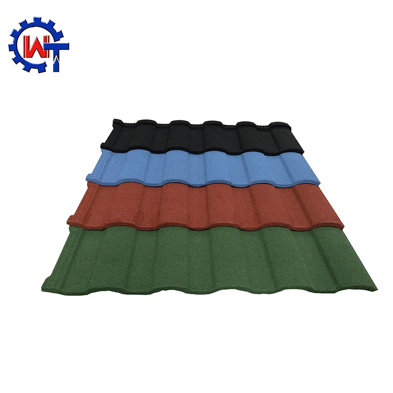 Aluminum-galvanized steel sheet stone coated metal roof tile with chestnut brown color /smoke grey /customized