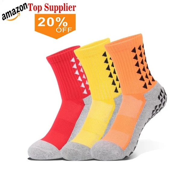 Amazon best sellers  Sport polyester Cotton Mens Non-slip Compression Striped Football Sock