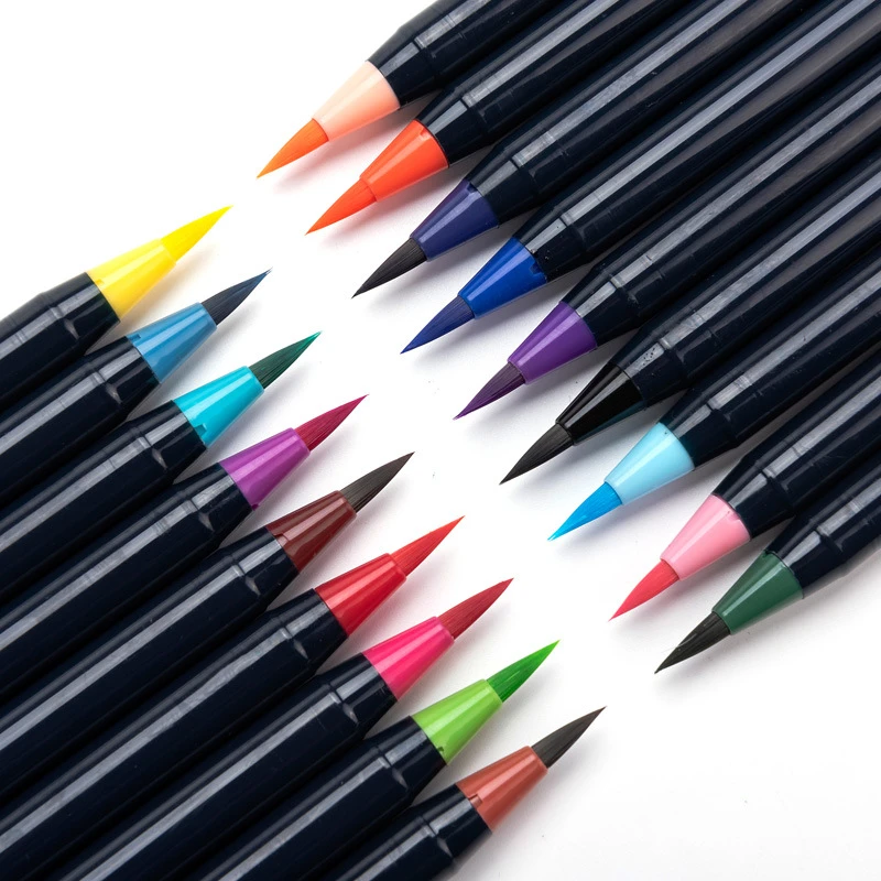Amazon Hot Selling Soft head art painting brush Real Brush Art Painting 20 Colors Watercolour Brush Pen