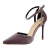 Import ankle strap thin high heel dress shoes low vamp women suede sexy sandals from China