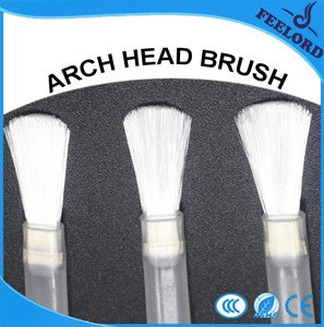 arch head gel nail polish brush white/black bristle brush for 13/15mm neck nail polish bottle FNB-001A curved nail polish brush