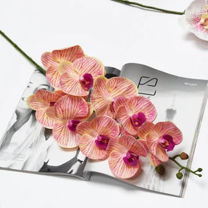 Artificial Phalaenopsis Flowers Branches Real Touch Orchids Flowers for Home Office Wedding Decoration