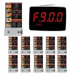 Artom restaurant paging system wireless with 10 waiter call pagers and menu holder power bank