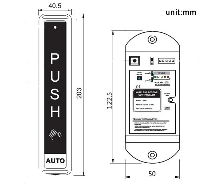 Automatic Door Access Electrical Push Button Switch
